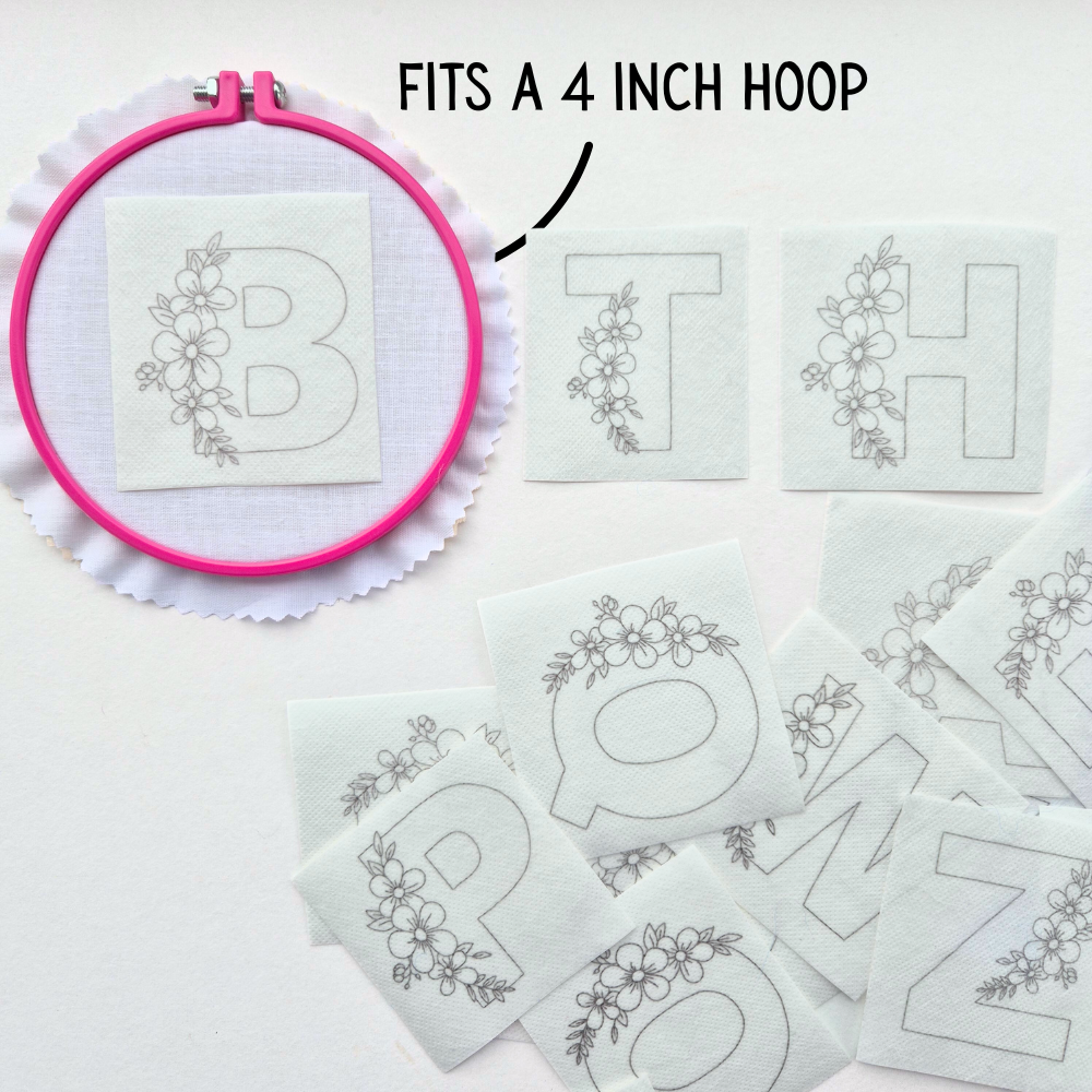 Alphabet Letter Stick and Stitch Embroidery Patches - Pick your own!