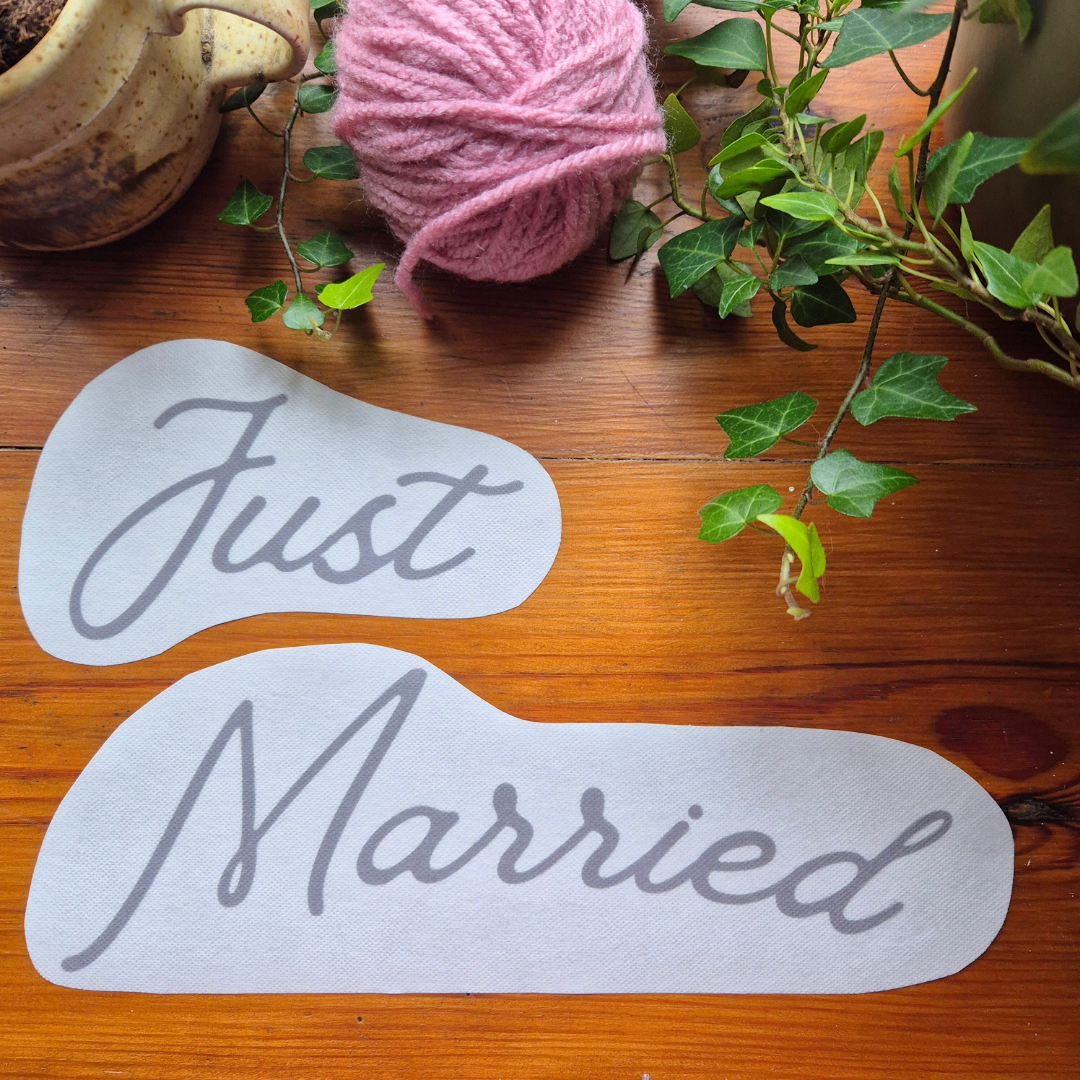Just Married Stick and Stitch Embroidery Pattern