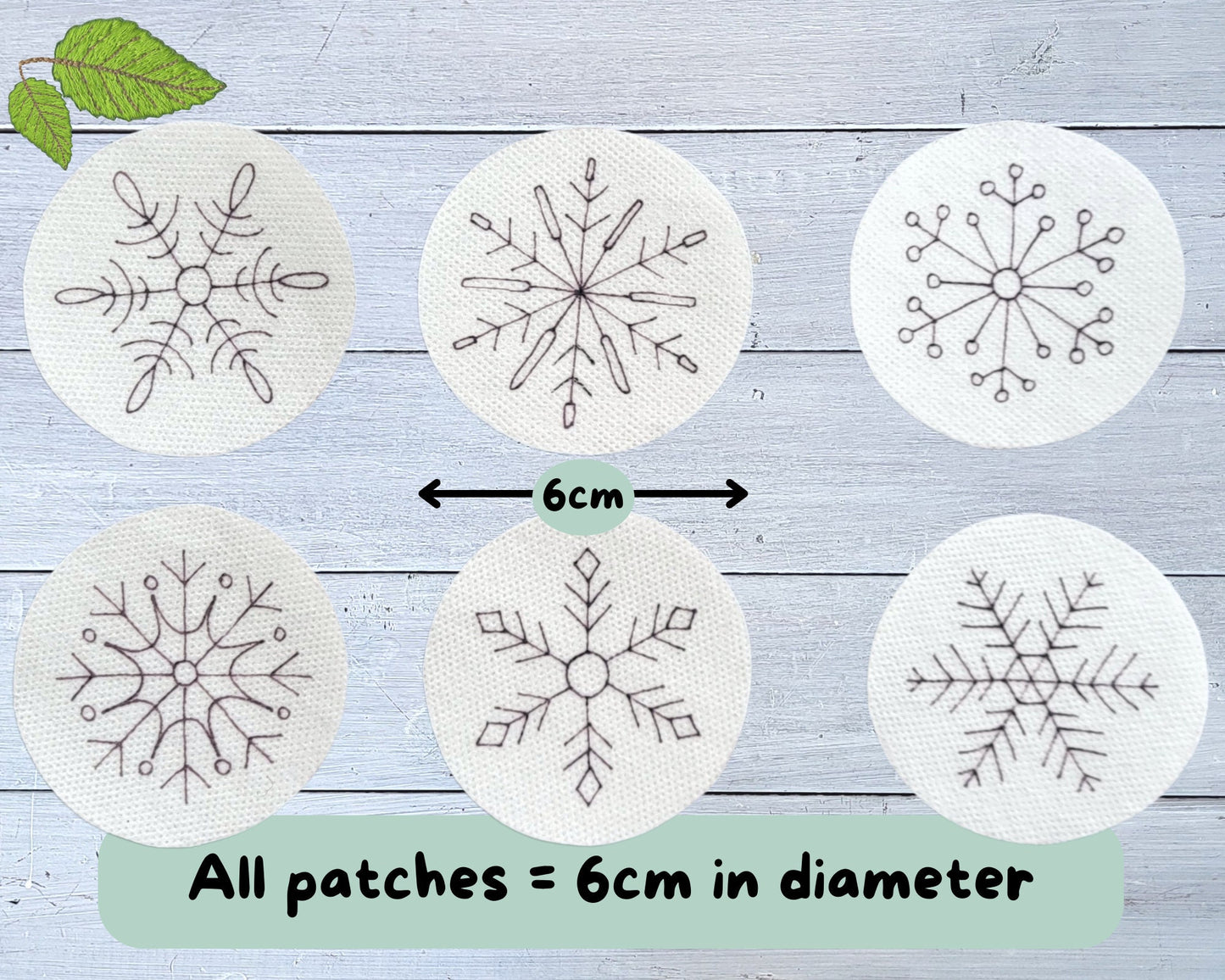 Snowflake Stick and Stitch Patches