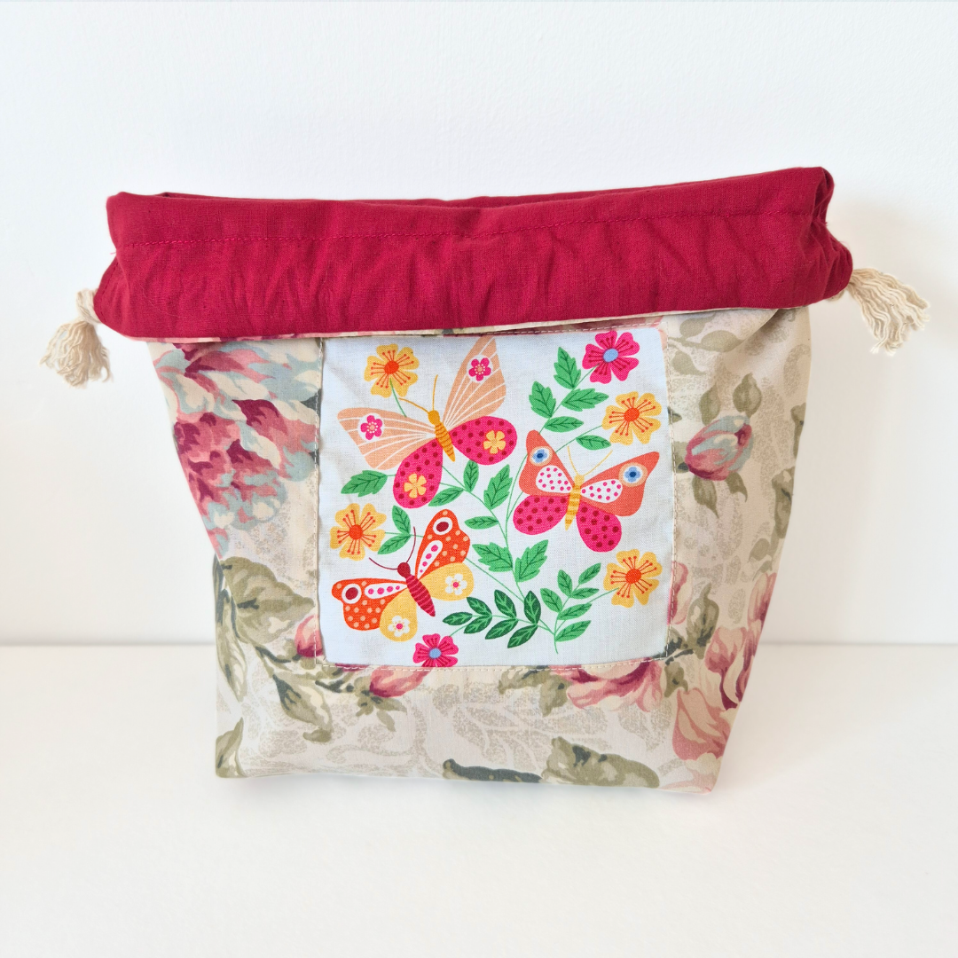 Pink Floral Project Bag