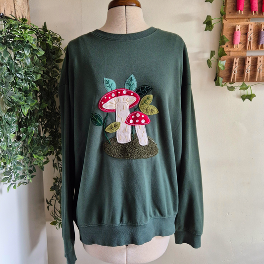 Green toadstool sweatshirt - UK Size 10