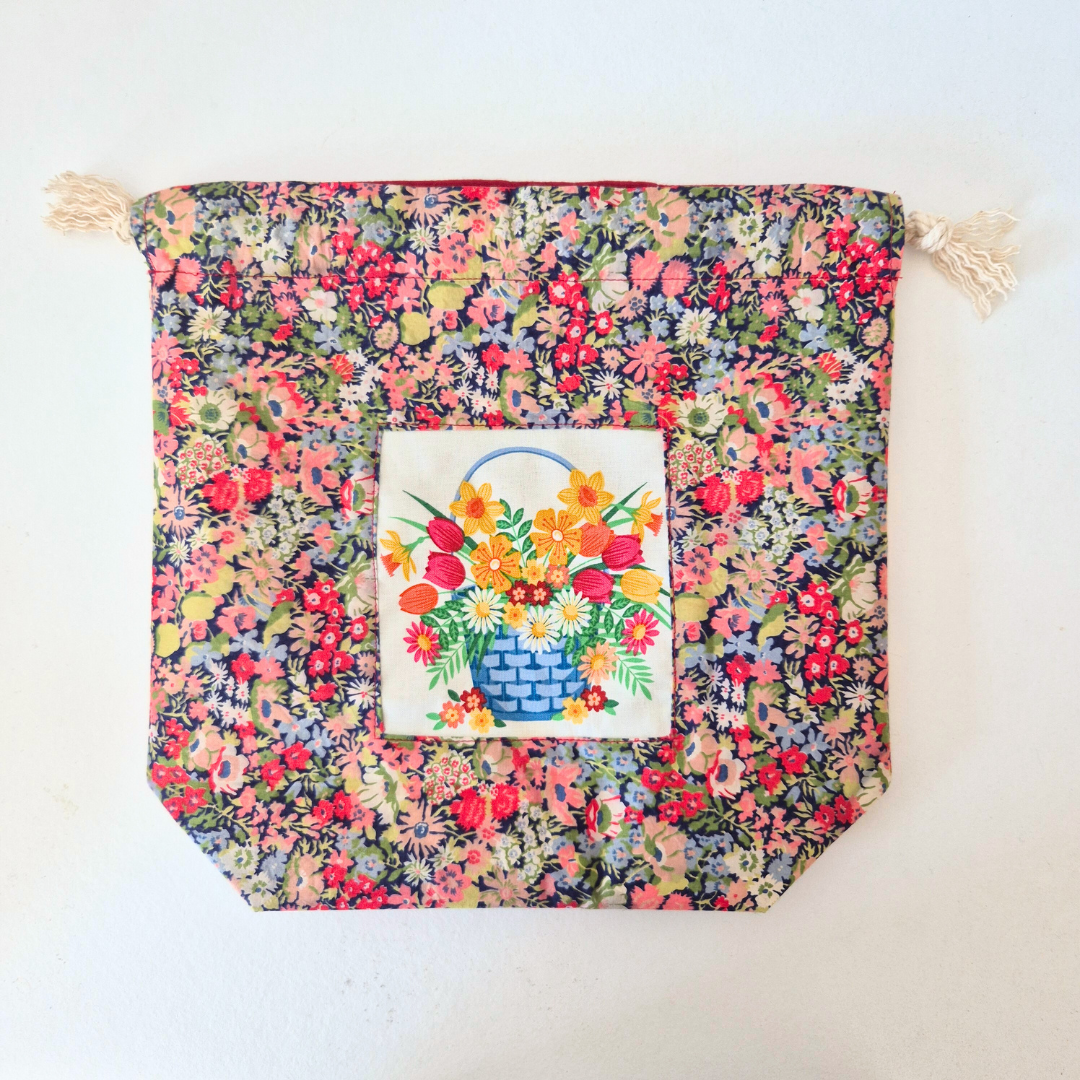 Red Floral Project Bag