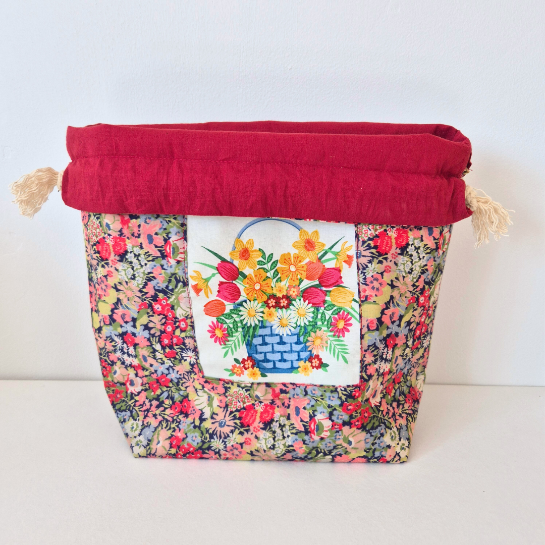 Red Floral Project Bag