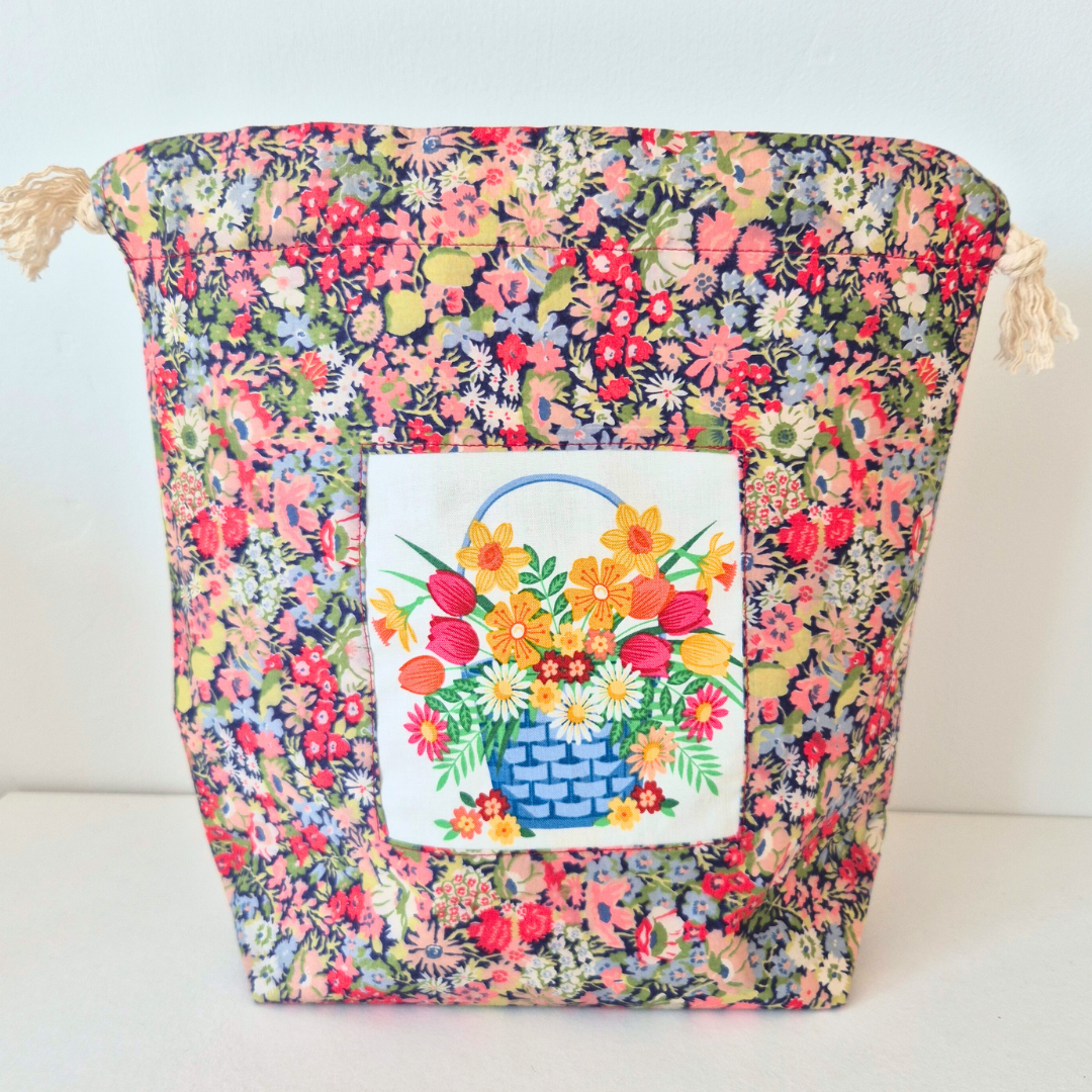 Red Floral Project Bag