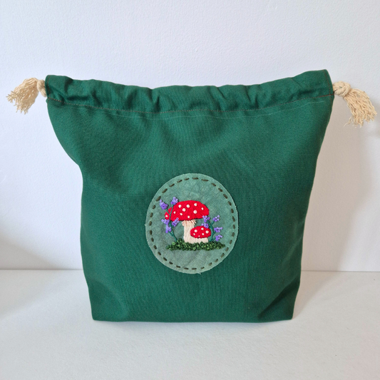Green, Mushroom Project Bag | Under The Night Sky Collection
