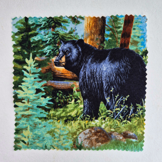 Black bear iron-on Fabric Patch for clothes, No stitching required. Machine washable