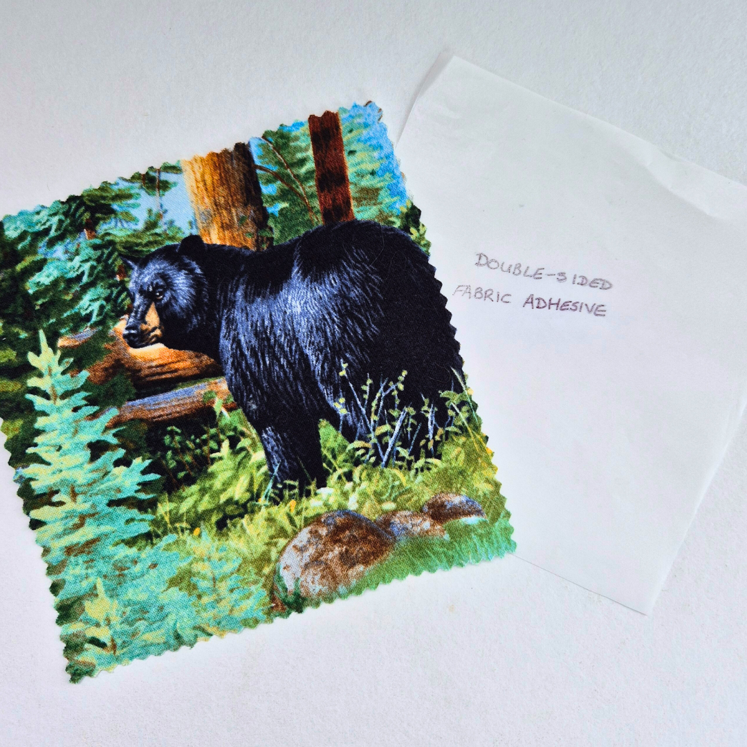 Black bear iron-on Fabric Patch for clothes, No stitching required. Machine washable