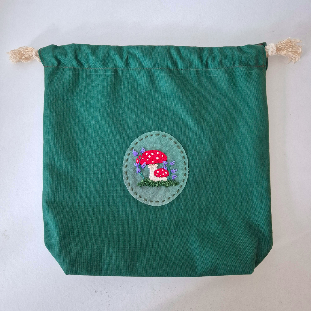 Green, Mushroom Project Bag | Under The Night Sky Collection
