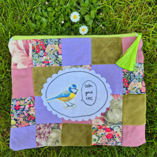 'These Birds Have No Chill' zipper pouch bag