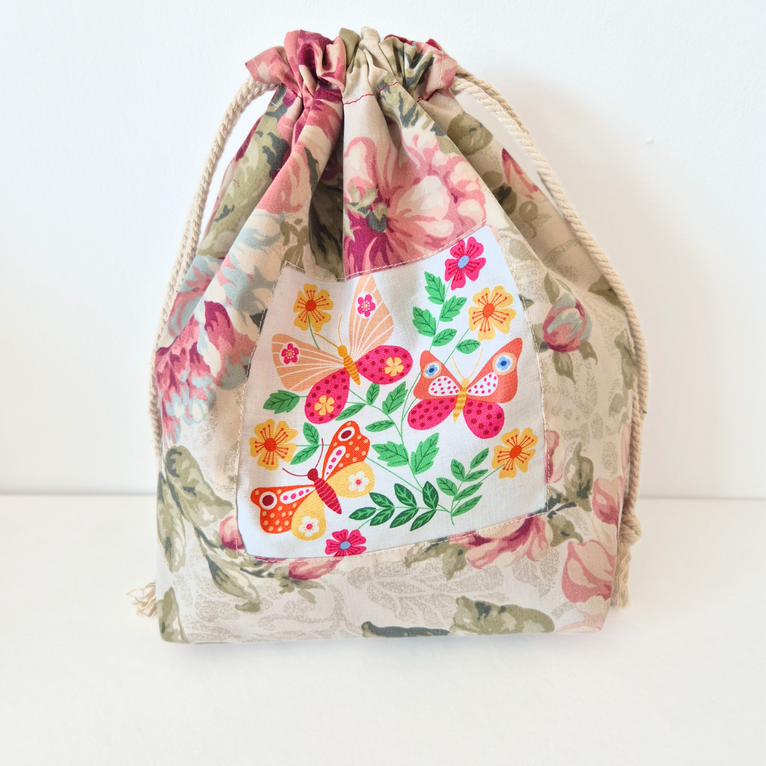 Pink Floral Project Bag