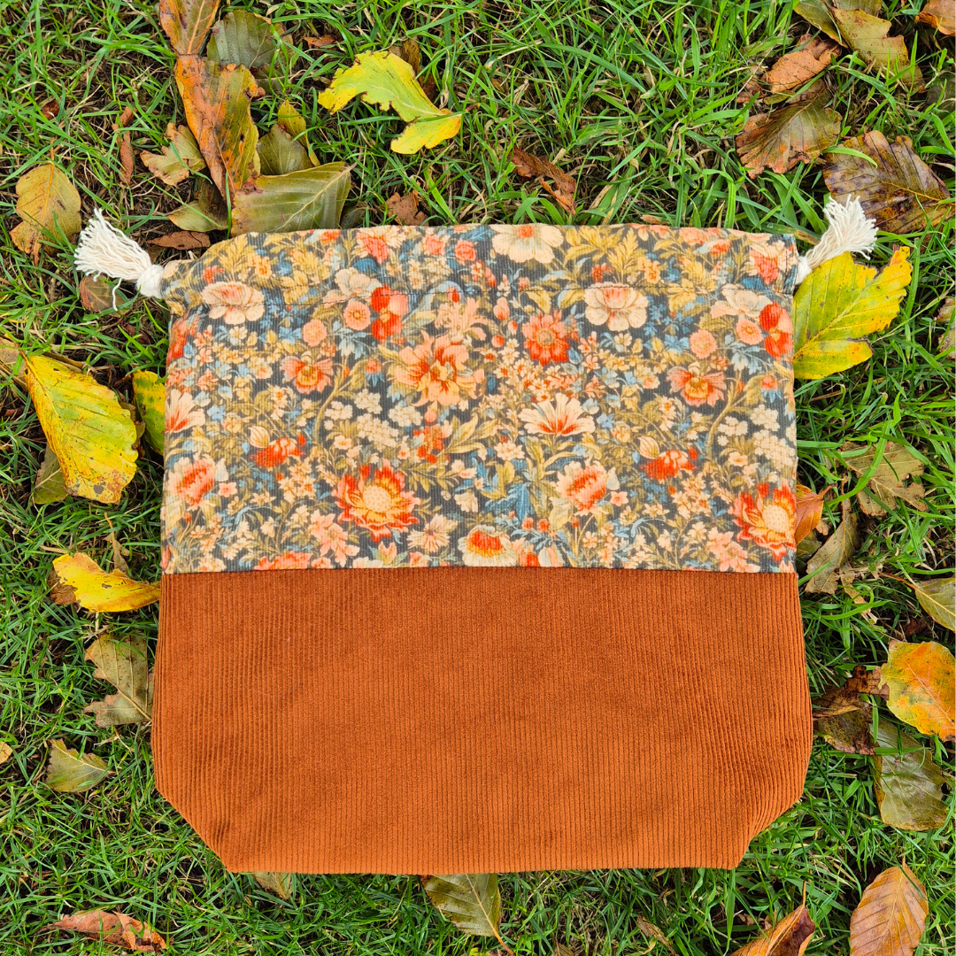 Tan corduroy drawstring bag - I AM AN AUTUMN COLLECTION 🍂