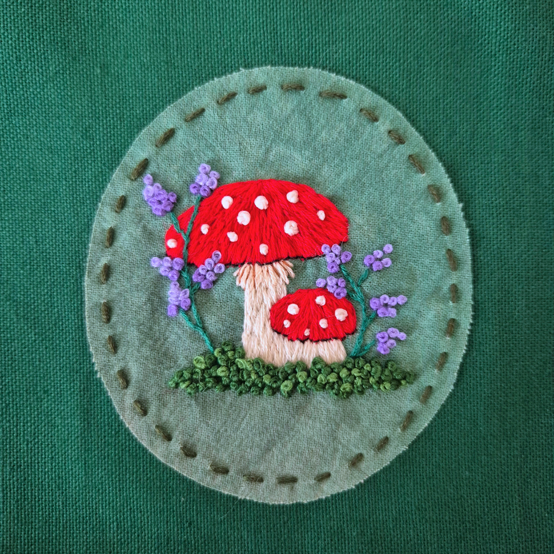 Green, Mushroom Project Bag | Under The Night Sky Collection