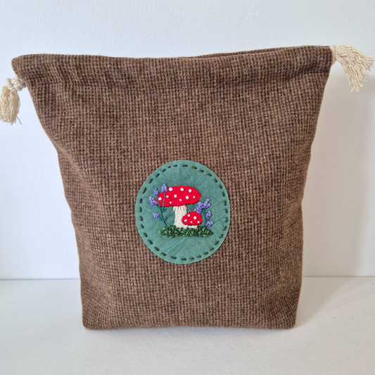 Tweed Mushroom Project Bag | Under The Night Sky Collection