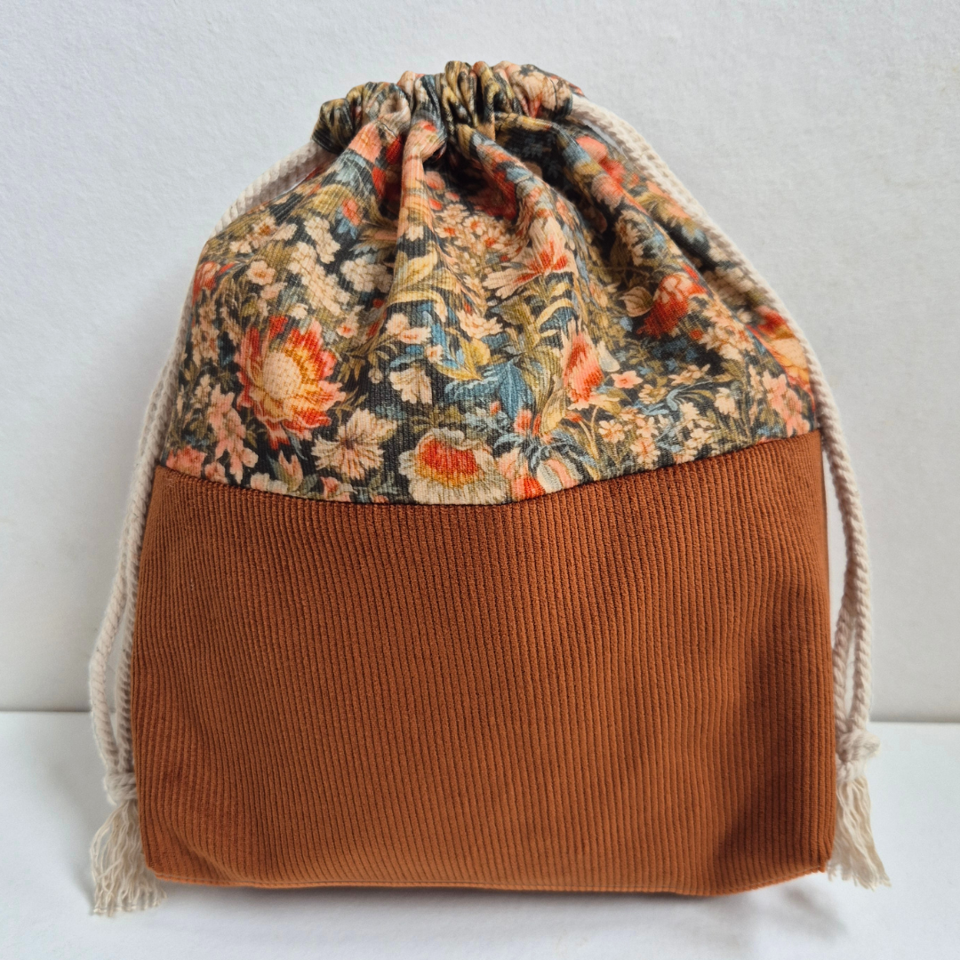 Tan corduroy drawstring bag - I AM AN AUTUMN COLLECTION 🍂