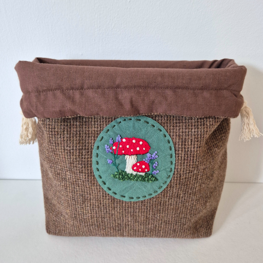 Tweed Mushroom Project Bag | Under The Night Sky Collection