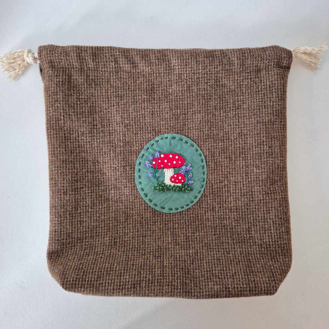 Tweed Mushroom Project Bag | Under The Night Sky Collection