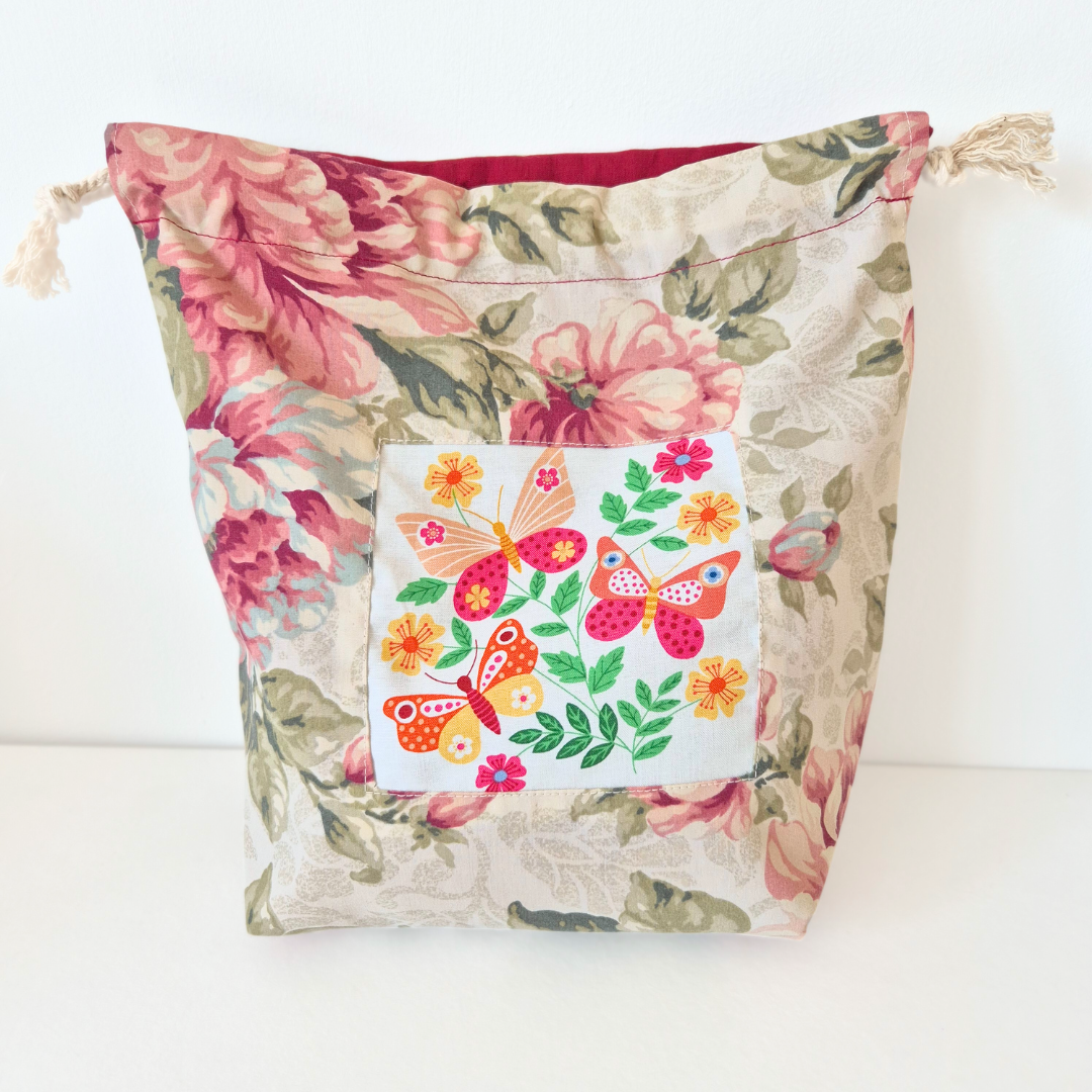 Pink Floral Project Bag