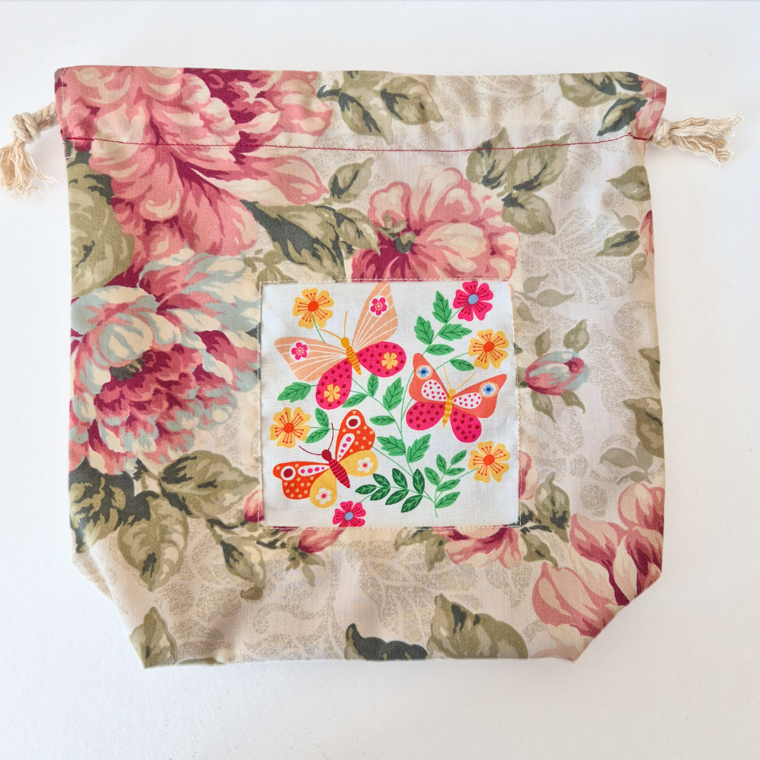 Pink Floral Project Bag