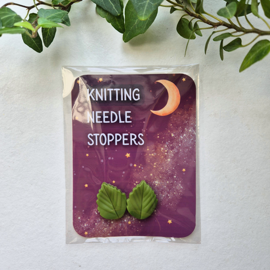Leaf Knitting Needle Stoppers (1 pair)
