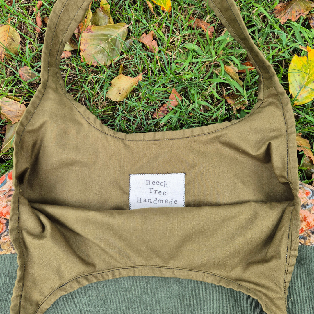 Green corduroy shopper bag (Reduced price) - I AM AN AUTUMN COLLECTION 🍂