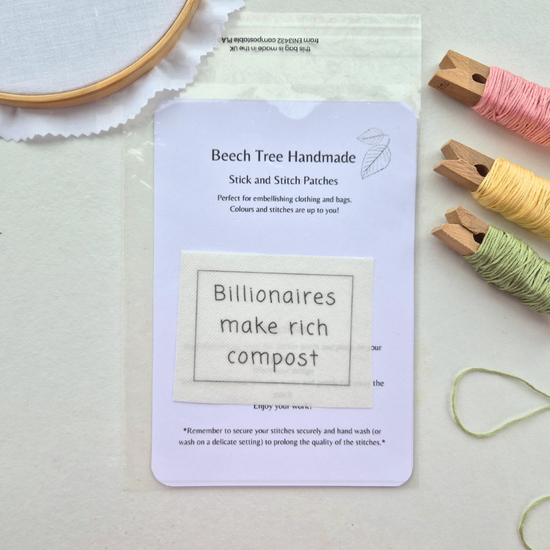 Billionaires make rich compost stick and stitch embroidery design