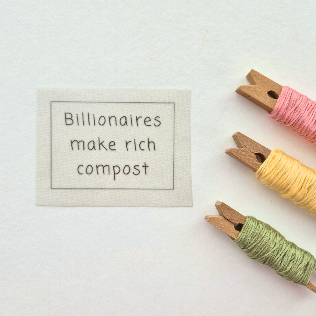 Billionaires make rich compost stick and stitch embroidery design