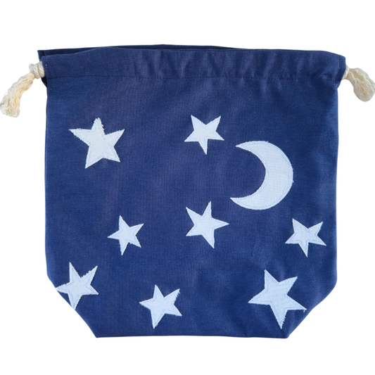 Moon & Stars Drawstring Project Bag | Under The Night Sky Collection