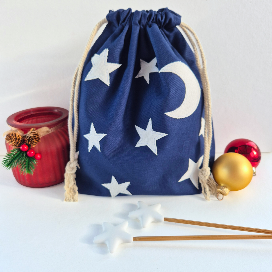 Moon & Stars Drawstring Project Bag | Under The Night Sky Collection