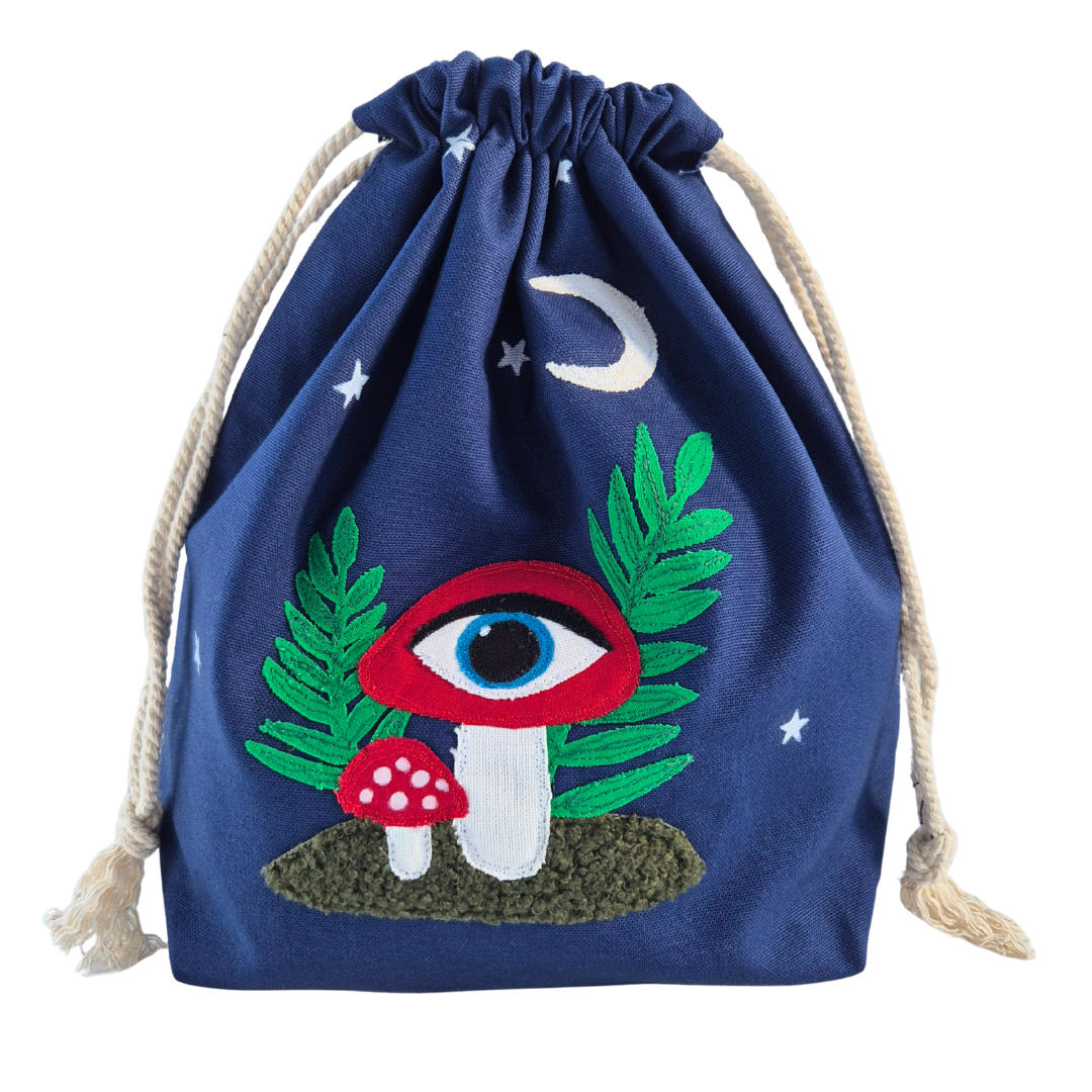 Eye Toadstool Drawstring Project Bag | Under The Night Sky Collection