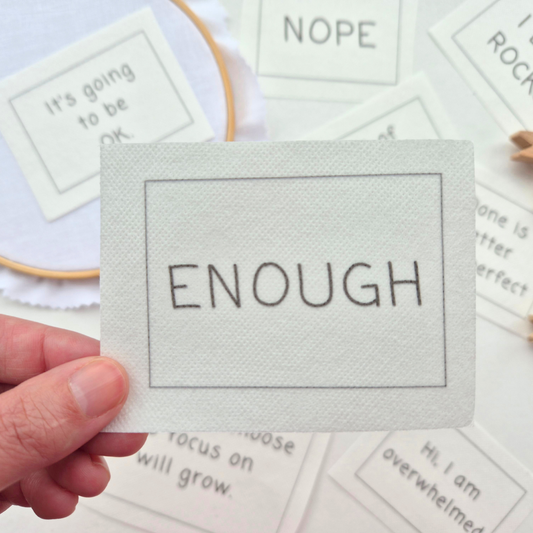 ENOUGH stick and stitch embroidery design