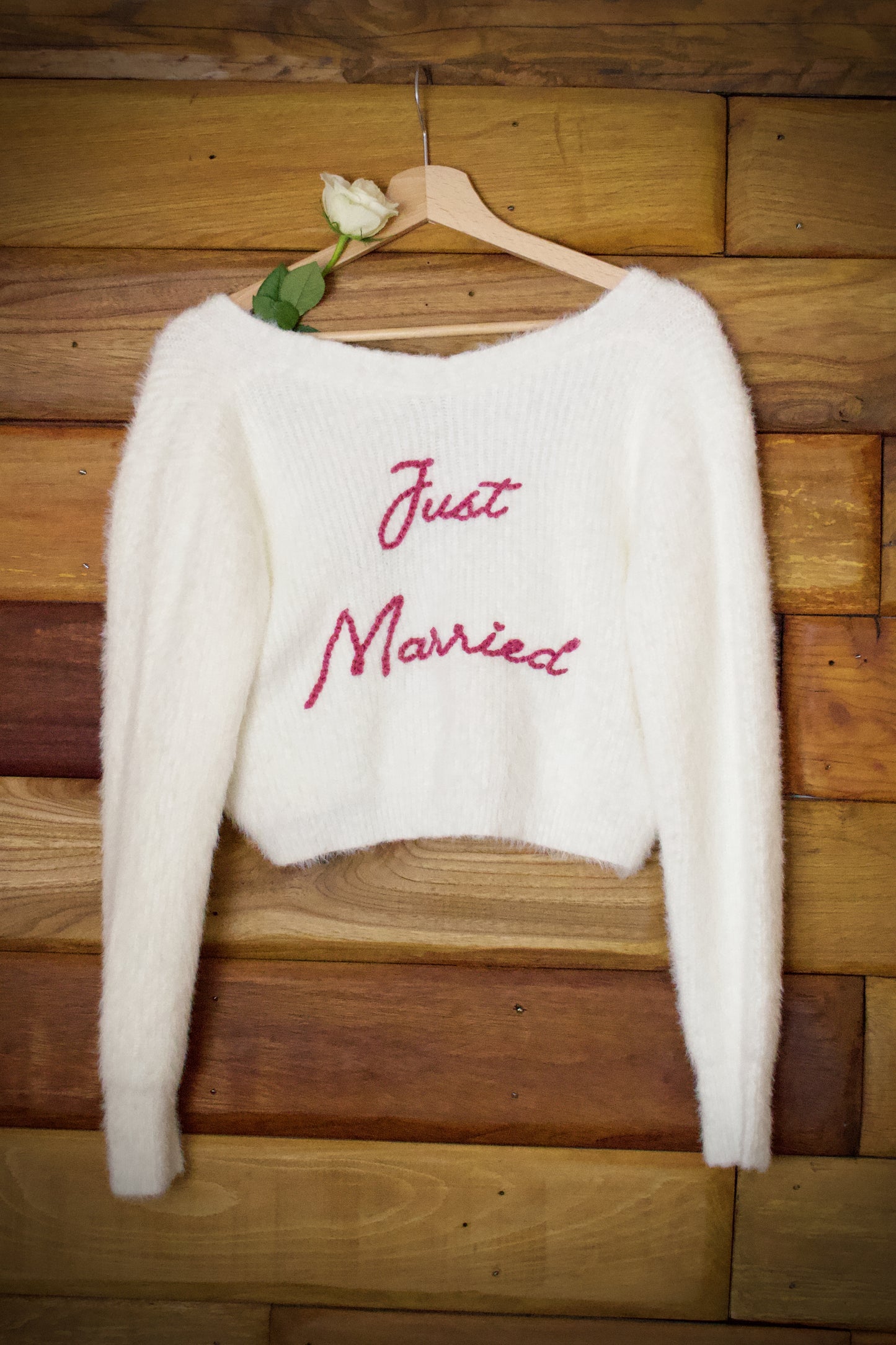 Just Married Stick and Stitch Embroidery Pattern