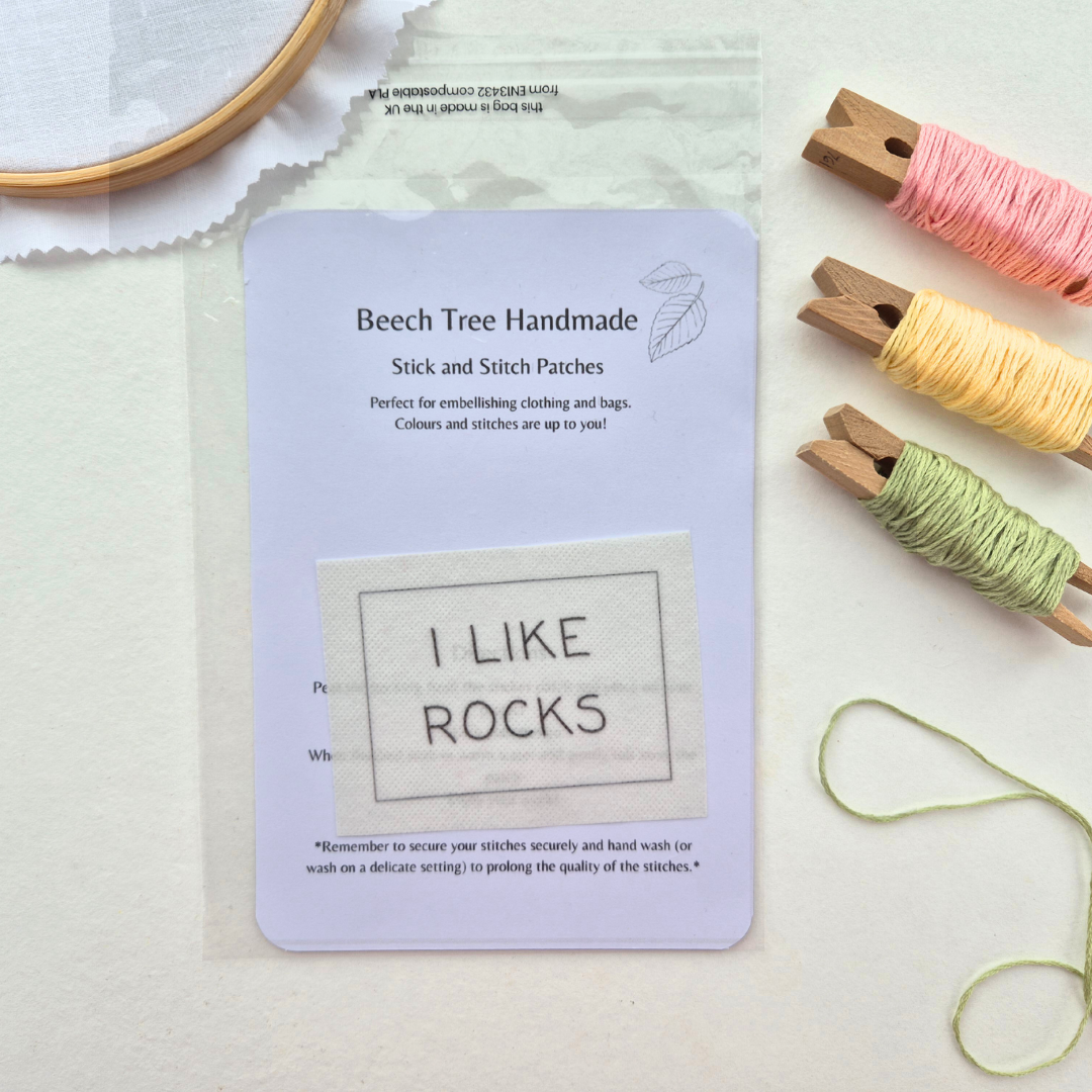 I LIKE ROCKS compost stick and stitch embroidery design