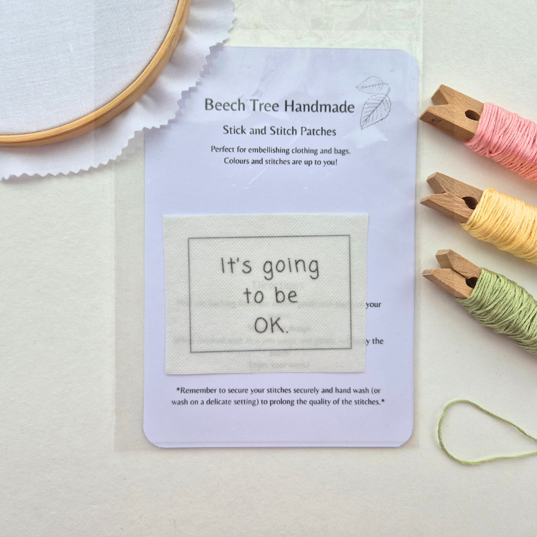 It's going to be OK stick and stitch embroidery design