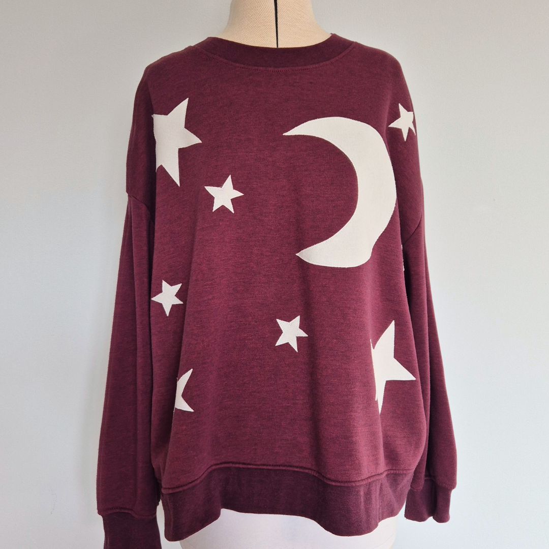 Stargazer Jumper - Maroon (UK size 14) | Under The Night Sky Collection