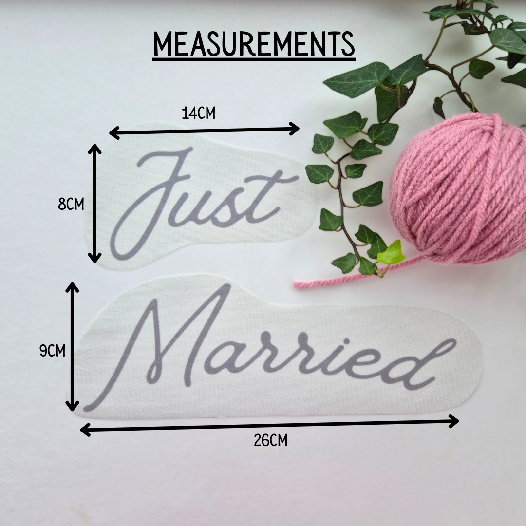 Just Married Stick and Stitch Embroidery Pattern