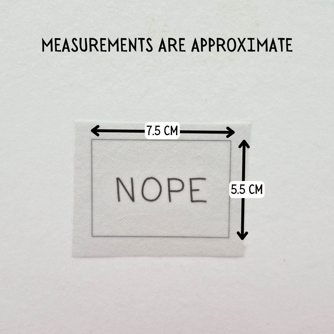 NOPE stick and stitch embroidery design