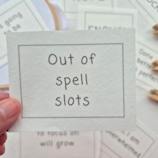 Out of Spell Slots stick and stitch embroidery design