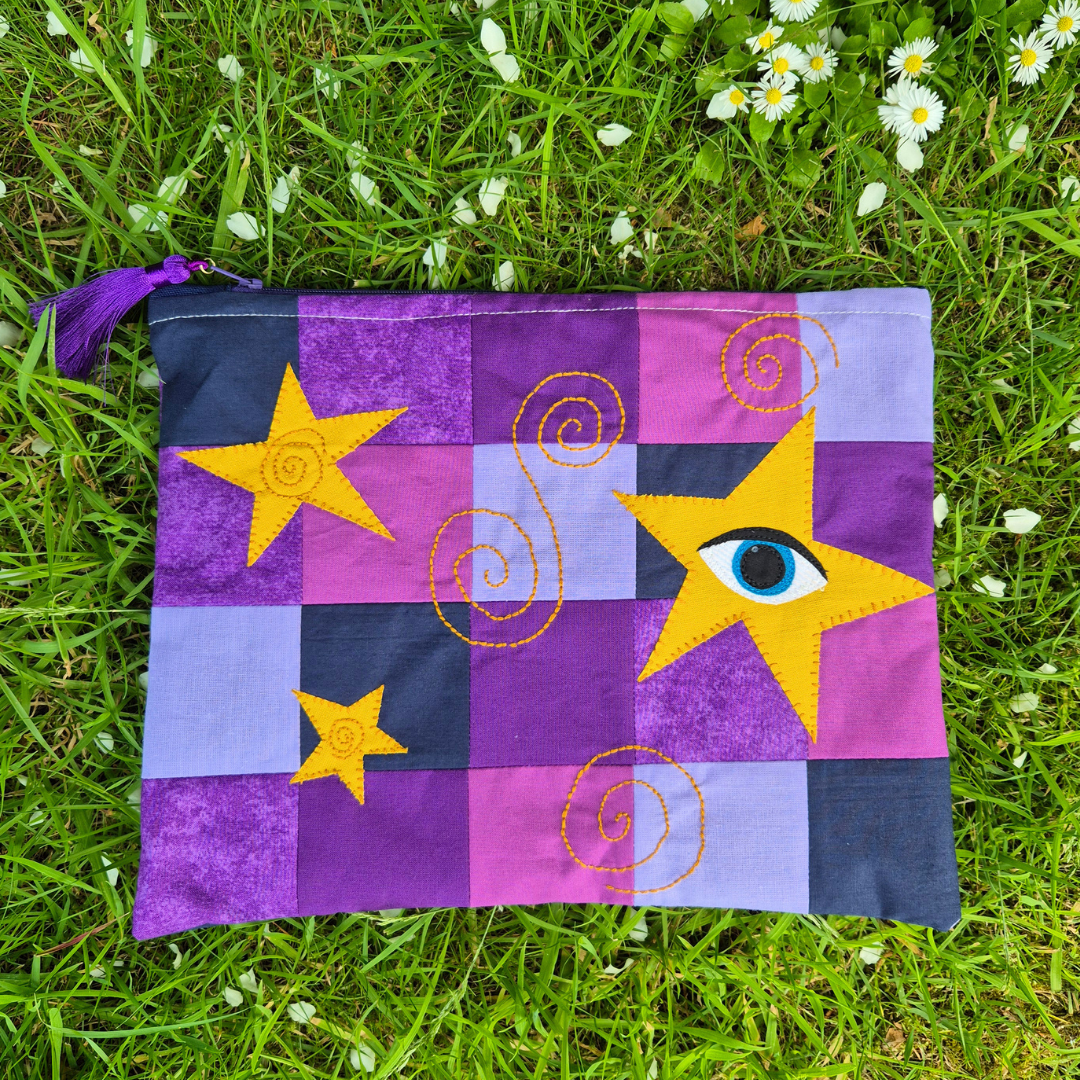 Purple Star Zipper Pouch