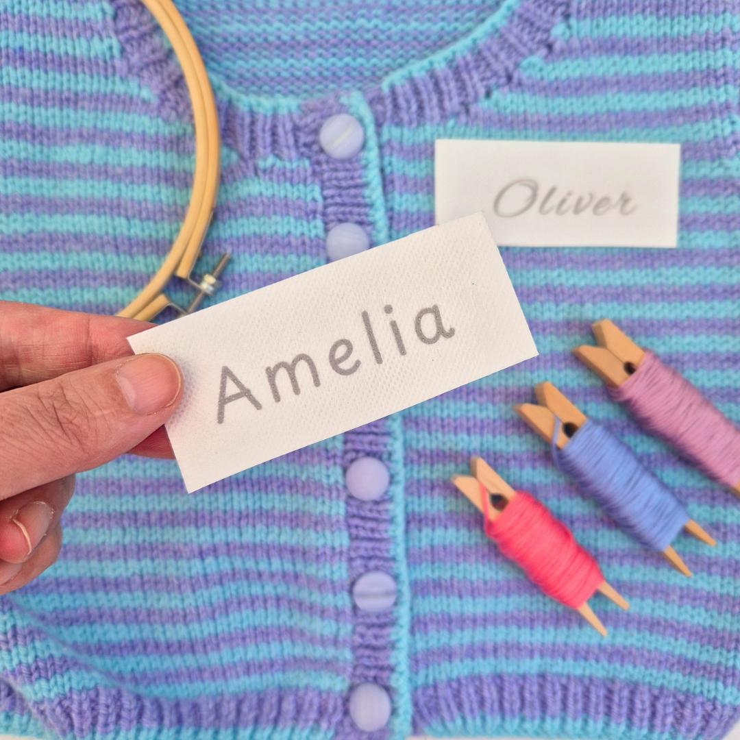 Small custom name stick and stitch embroidery pattern, Kids clothing patch