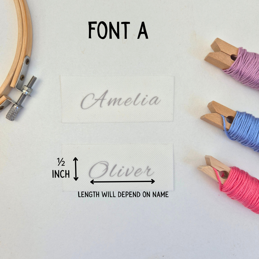 Small custom name stick and stitch embroidery pattern, Kids clothing patch