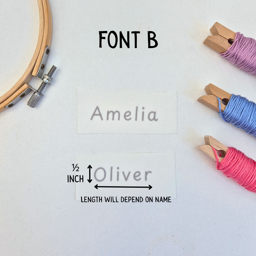 Small custom name stick and stitch embroidery pattern, Kids clothing patch