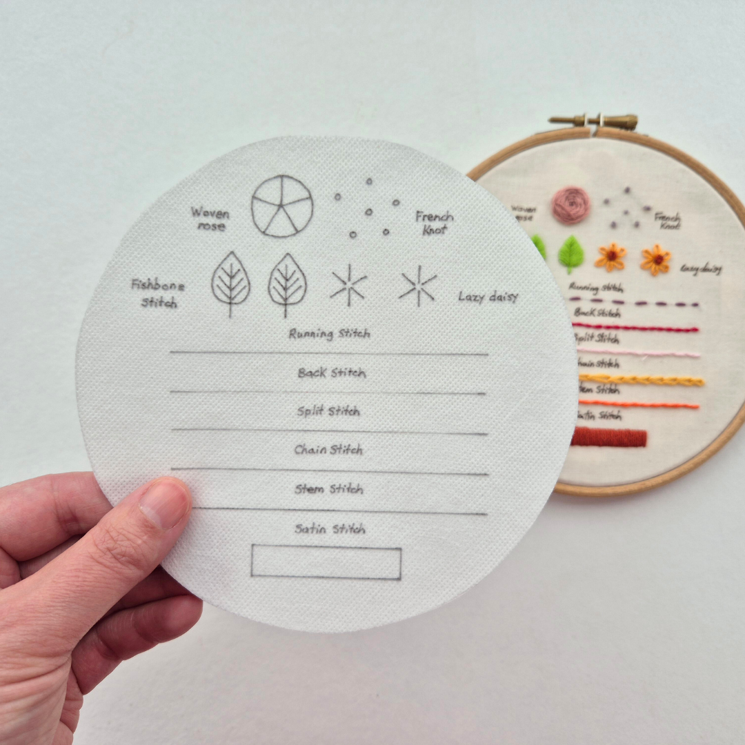 Stitch Sampler Embroidery Stick & Stitch Transfer