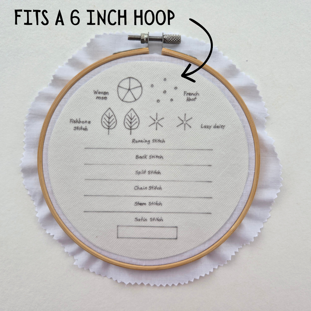 Stitch Sampler Embroidery Stick & Stitch Transfer