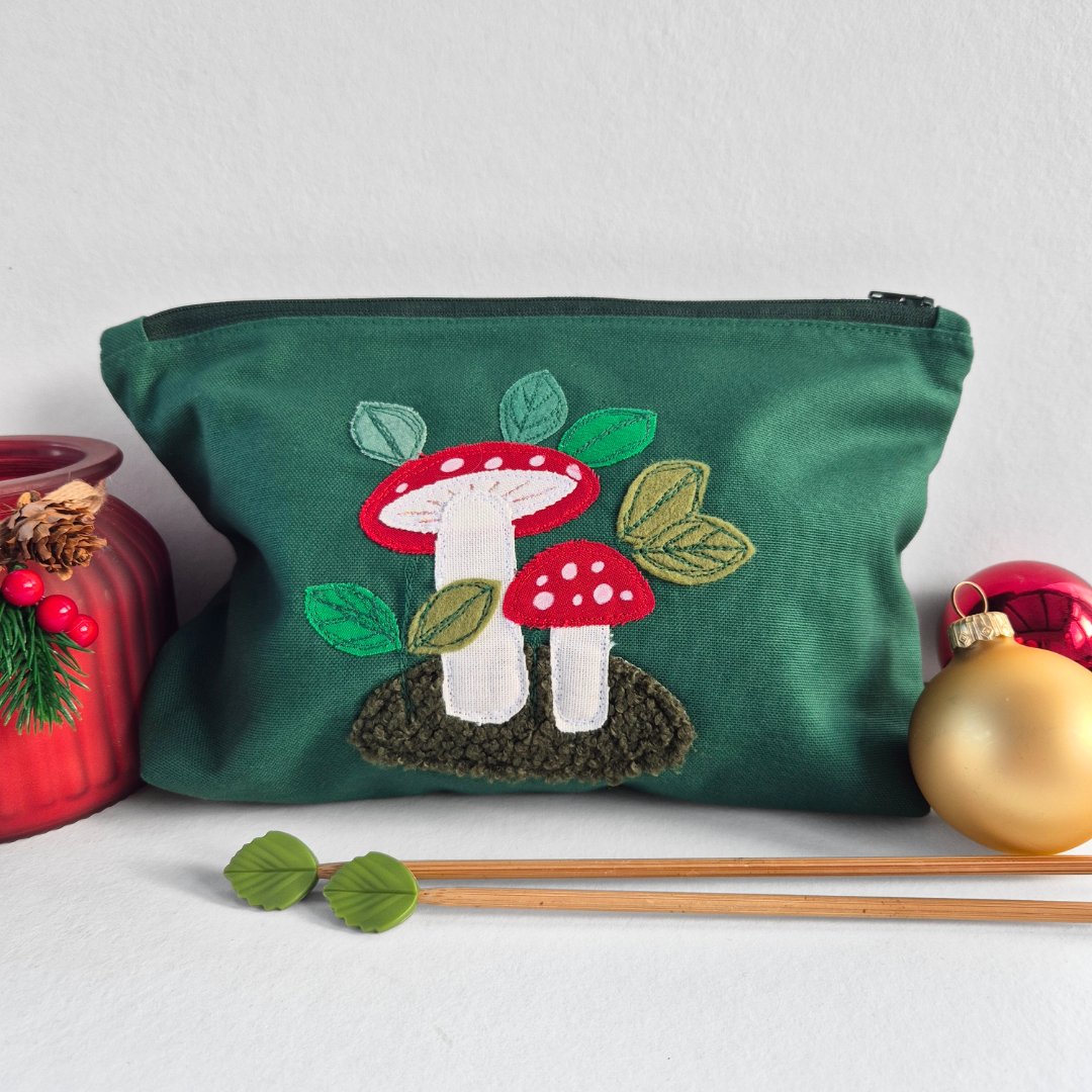 Toadstool Zipper Project Bag | Under The Night Sky Collection