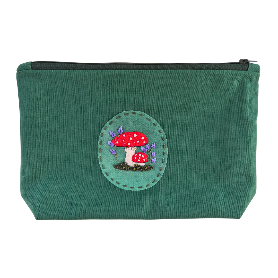 Embroidered Green Zipper Project Bag | Under The Night Sky Collection