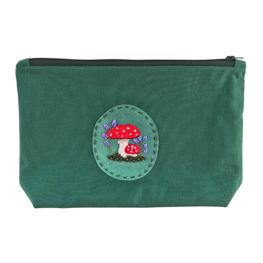 Embroidered Green Zipper Project Bag | Under The Night Sky Collection