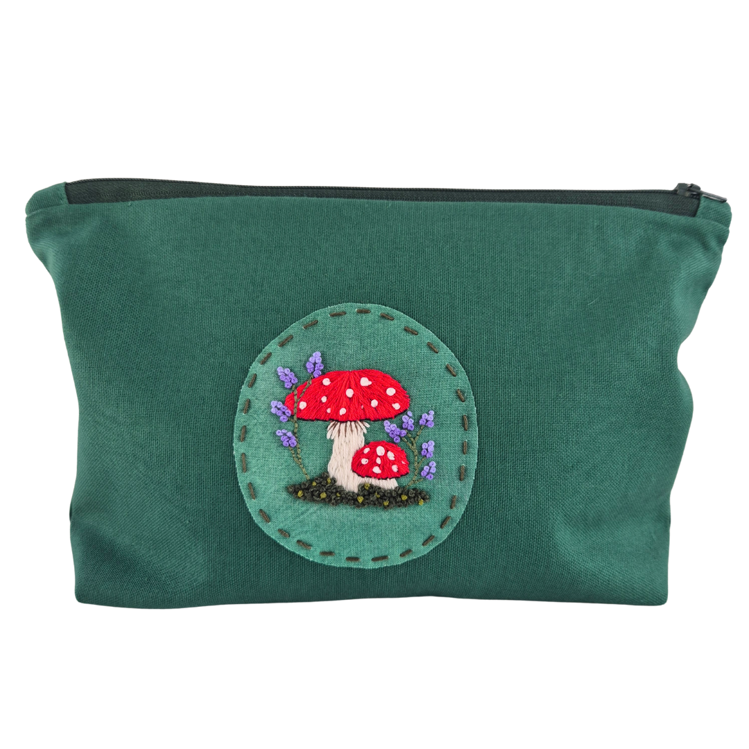 Embroidered Green Zipper Project Bag | Under The Night Sky Collection