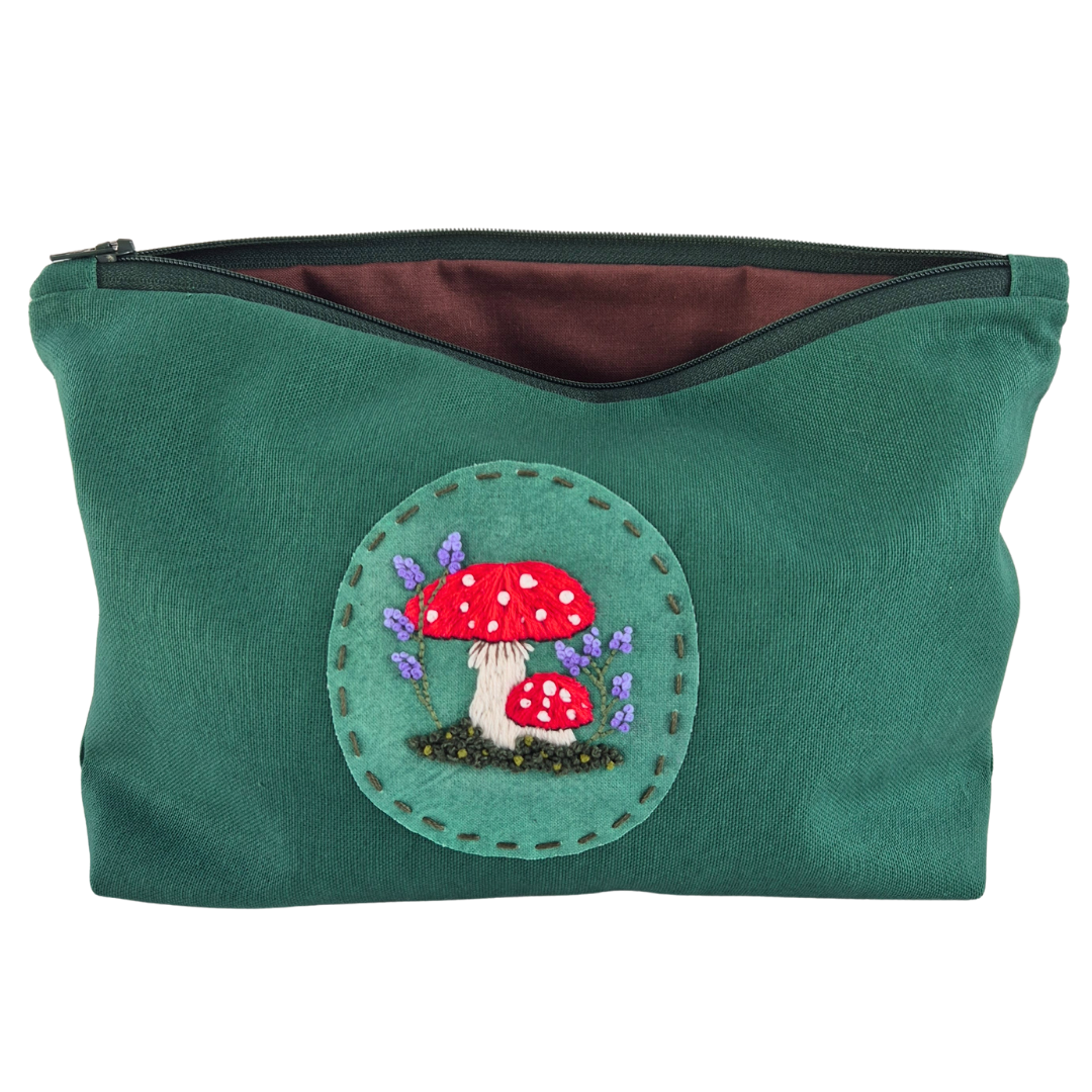 Embroidered Green Zipper Project Bag | Under The Night Sky Collection