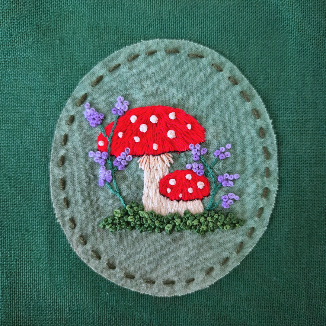 Embroidered Green Zipper Project Bag | Under The Night Sky Collection