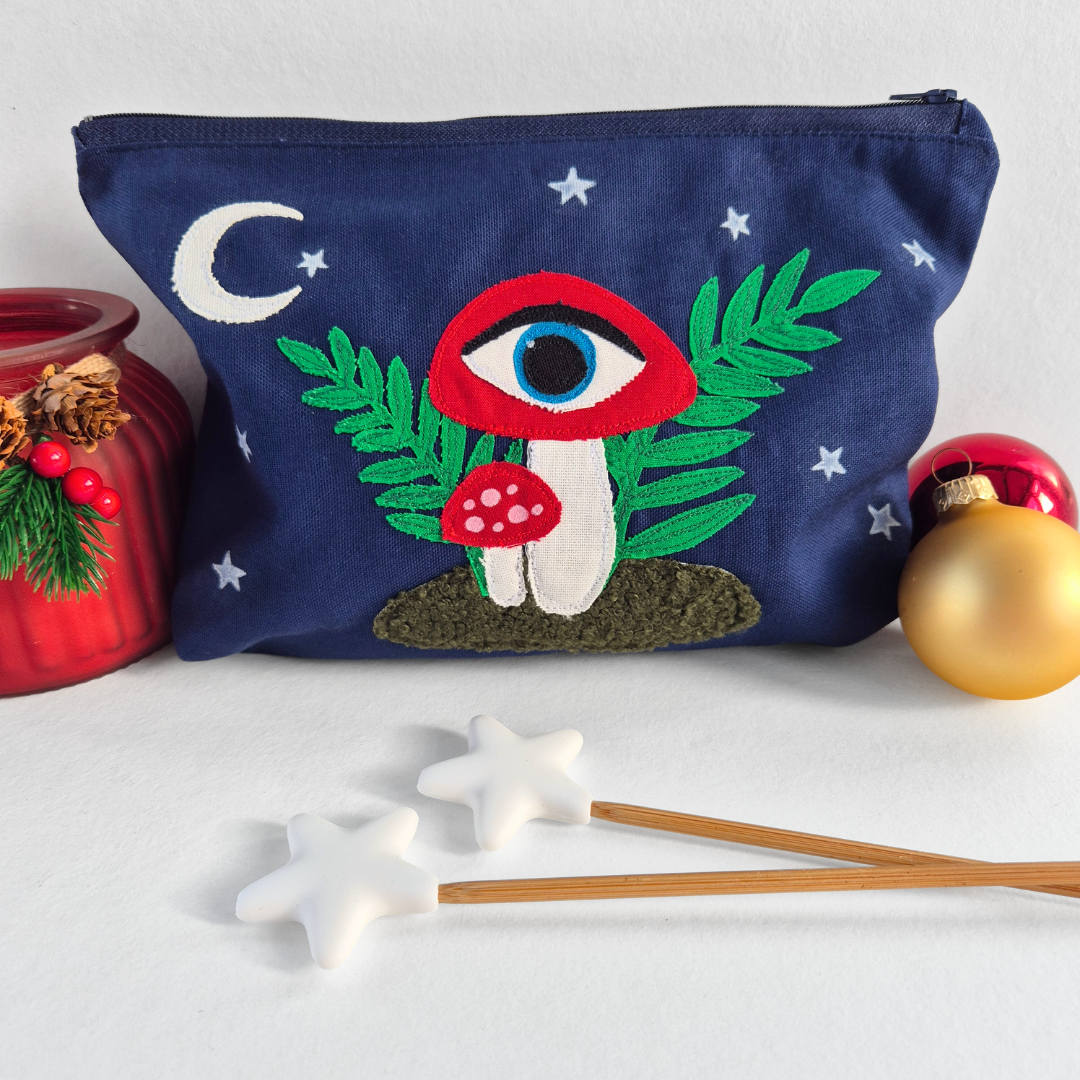 Toadstool Eye Zipper Project Bag | Under The Night Sky Collection